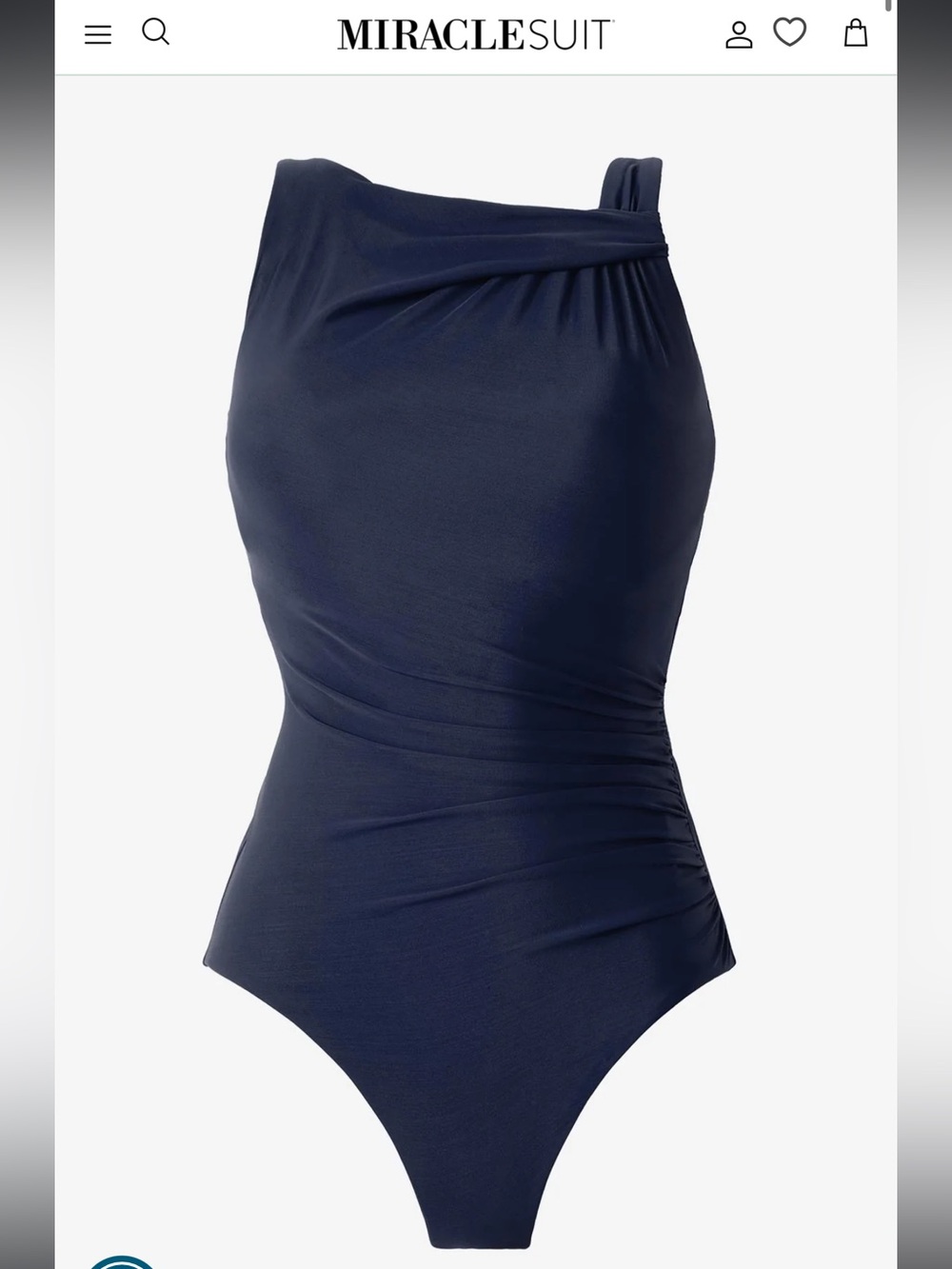 Miraclesuit Rock Solid Avra Underwire One-Piece Swimsuit in Navy NWOT